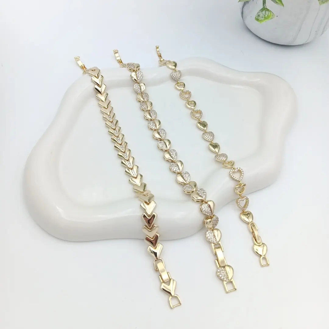 Yordy Elegant Bracelets for Women 14k Gold Plating High Quality Various Models 17.8cm-7 Inches Stylish Accessories