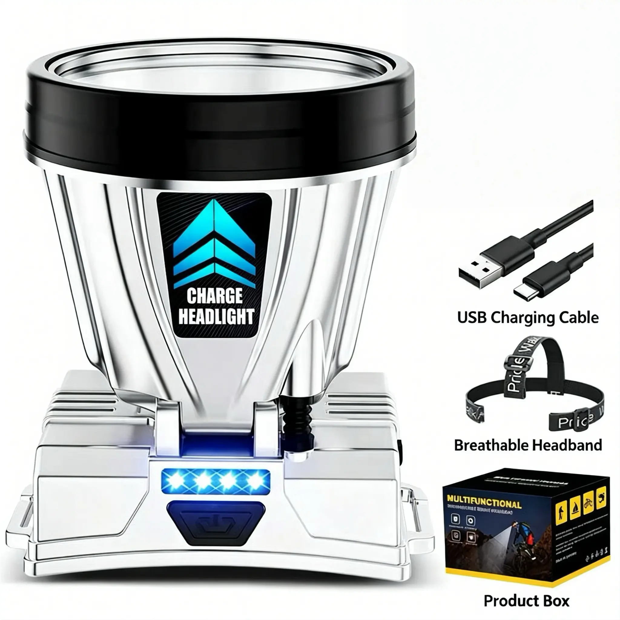 Caving Adventure Light - Strong Beam Hands-Free Dark Space Ready LED Headlamp for Outdoor Exploration
