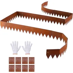 VEVOR Steel Landscape Edging, 6 Packs 40x 8 in Weather - Resistant Pre - Rust Metal Landscape Edging, Bendable Garden Edging Border, Lawn Edging for Flower Bed Yard Pathway Divider