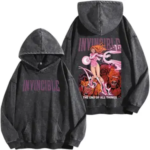 Season 4 Retro Comic Washed Hoodie – Graphic Oversized Streetwear