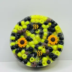Bumble Bee Remeltable Picky Pad with Reusable Tray for Anxiety ADHD Skin Picking Soft Soothing Texture Microwavable Unisex Fidget Fun Stress Relief Fidgeting Stress Relief Gadgets