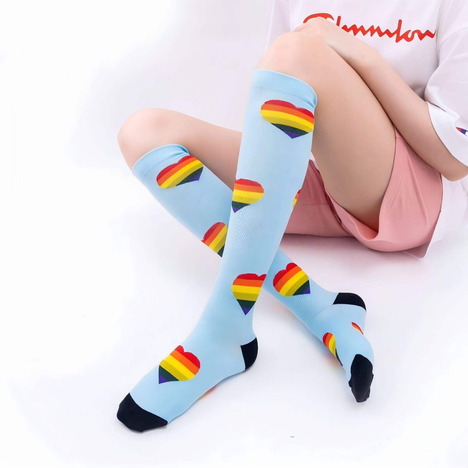 MhzyCaus 6 Pairs Calf Compression Socks for Women & Men – Cancel Boring, Streetwear Patterned & Dots Design, Urban Fit, All-Day Fresh, City Hustle Vibes for Subway Rides Sports