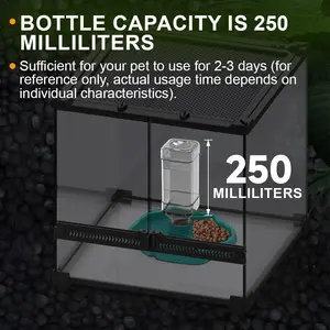 Automatic Reptile Watering System, Lake Blue Color, Includes Storage Bottle & Non-Slip Bowl, Ideal for Tortoises, Lizards, New Beginners