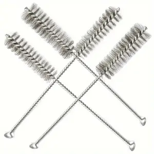 Line pipe brush, pipe cleaning brush, thread rotating tool, cleaning and rust removal tool