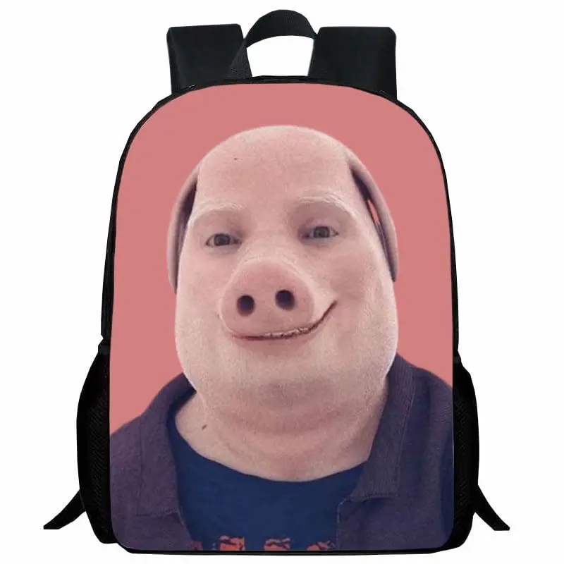 Funny John Video Pig Pork Student Backpack Cartoon Anime Backpack