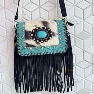Turquoise Fringe Crossbody Bag