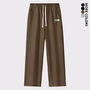 Men's Straight-Leg Casual Pants, Comfortable & Breathable Joggers with Drawstring Waist - Machine Washable, Regular Fit for Spring/Autumn Daily Life & Outdoor Activities