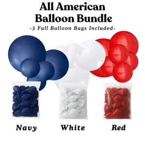 All American Balloon Bundle - Navy,  White, Red