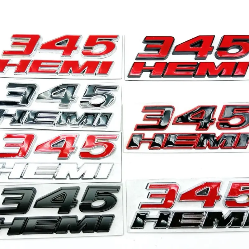 2X 345 HEMI Emblem For Charger Challenger Side Fender Badges Sticker