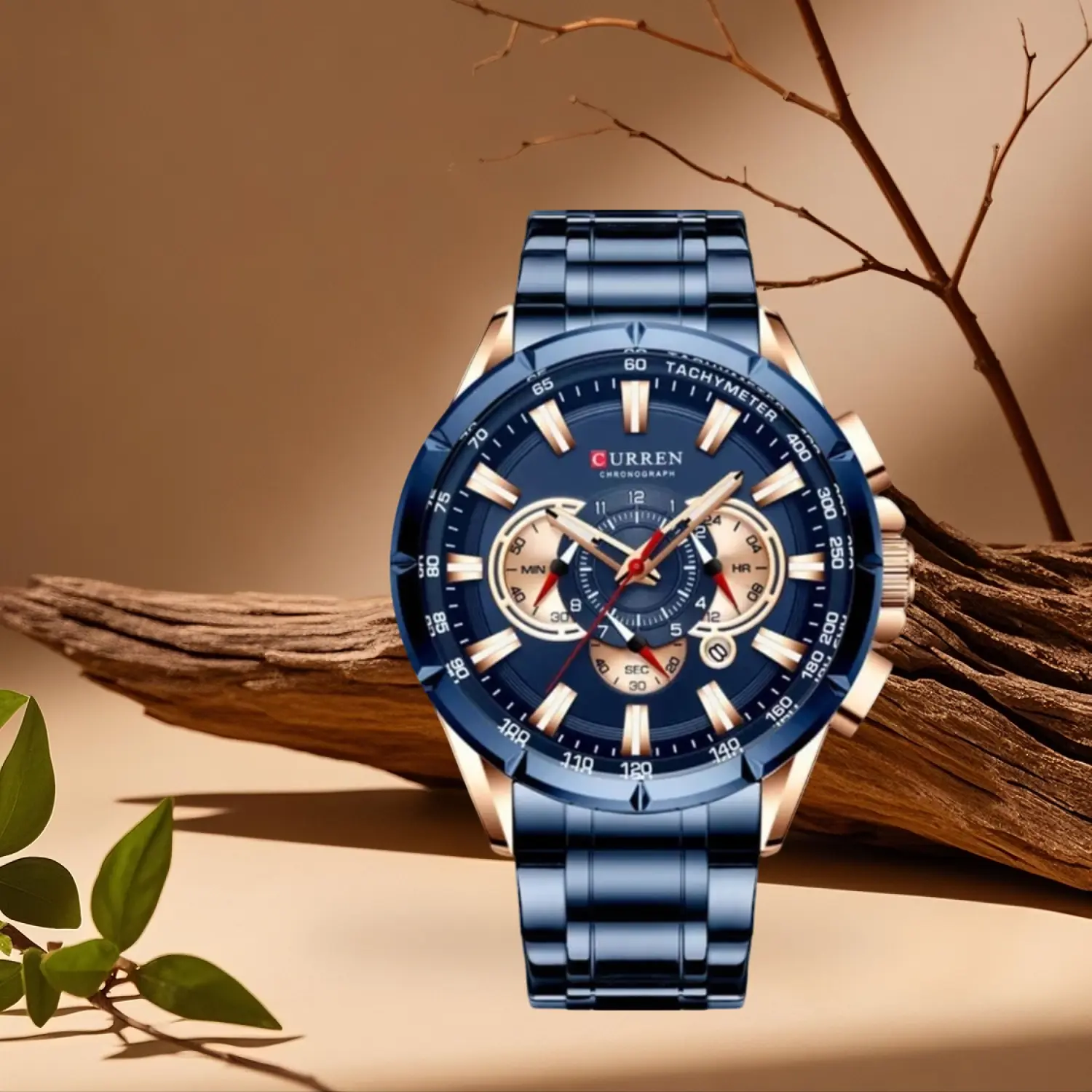 CURREN Chronograph Stainless Steel Watch for Men - Sleek Design, Durable Stainless Steel, Chronograph Function, Ideal for Everyday Wear