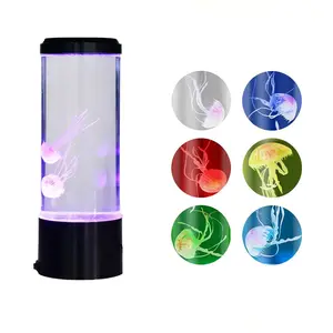 Round LED Jellyfish Lamp, 7 Color Gradient, USB/battery Powered Atmosphere Light, Home Decor, Ideal Gift, Realistic Aquarium Light