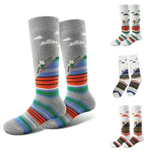 Lightweight Merino-Wool Ski Socks Thicken Anti-Blister Hiking Socks For Skiing Hiking Climbing Outdoor Men Women Running New Floral Copper Compression Socks Breathable Moisture-Wicking Sports Socks