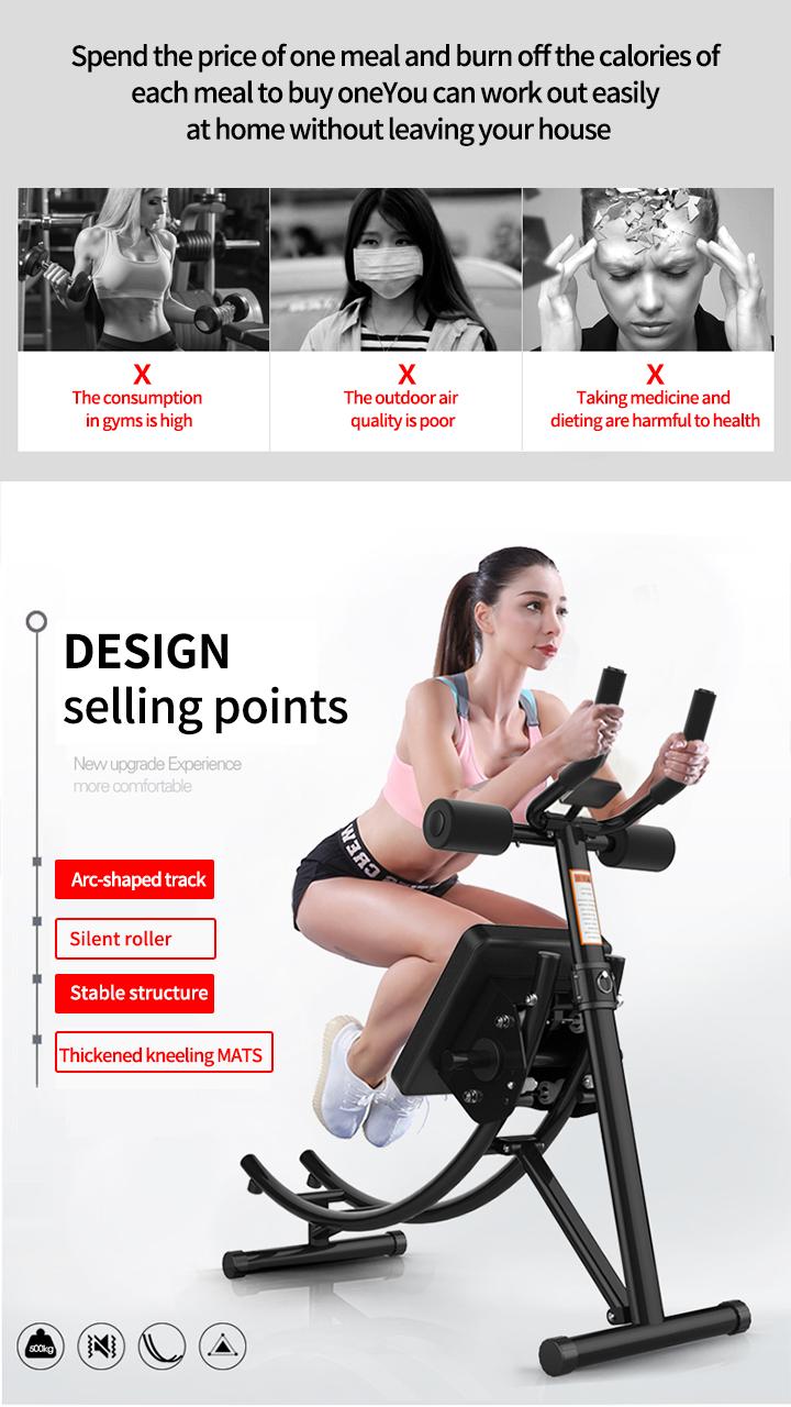 Foldable Ab Exercise Machine & Sit Up Bench Abdominal Crunch Trainer for Home Gym Fitness Comes with 6 Free Bonus Items Tensile Band Figure Eight Resistance Band Grip Strength Tester Safety Gloves Yoga Ring Skipping Rope