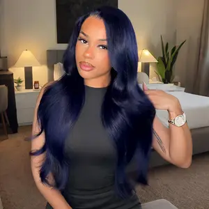 Arabella 13x6 Three-Go Midnight Blue Glueless Loose Body Wave Wig With Drawstring 100% Human Hair Ear to Ear Parting-Max Pre-everything Frontal Lace Wigs