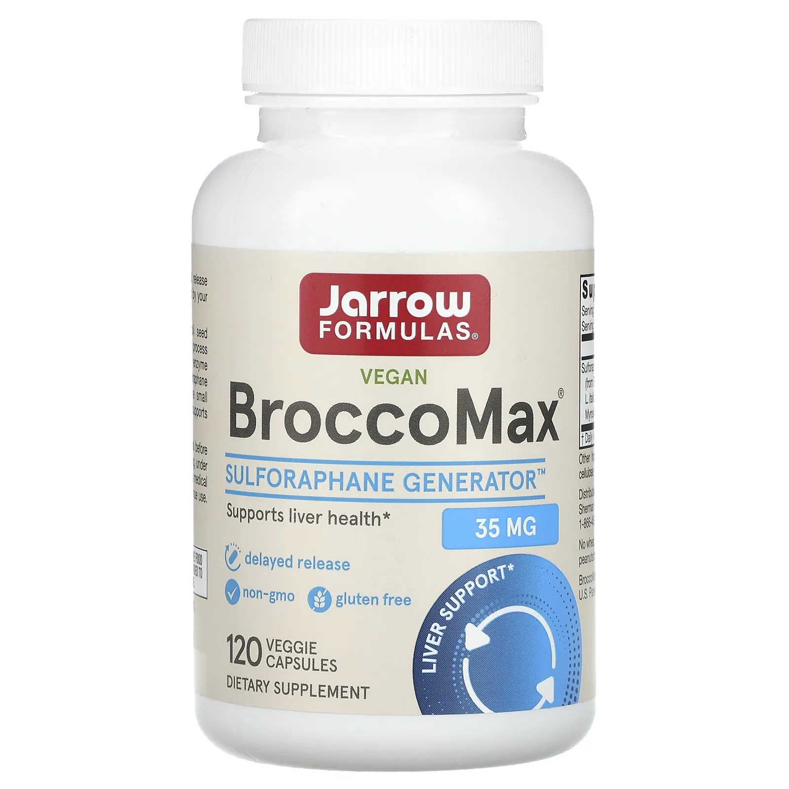 Jarrow Formulas Vegan BroccoMax, 120 Veggie Capsules (17.5 mg per Capsule)