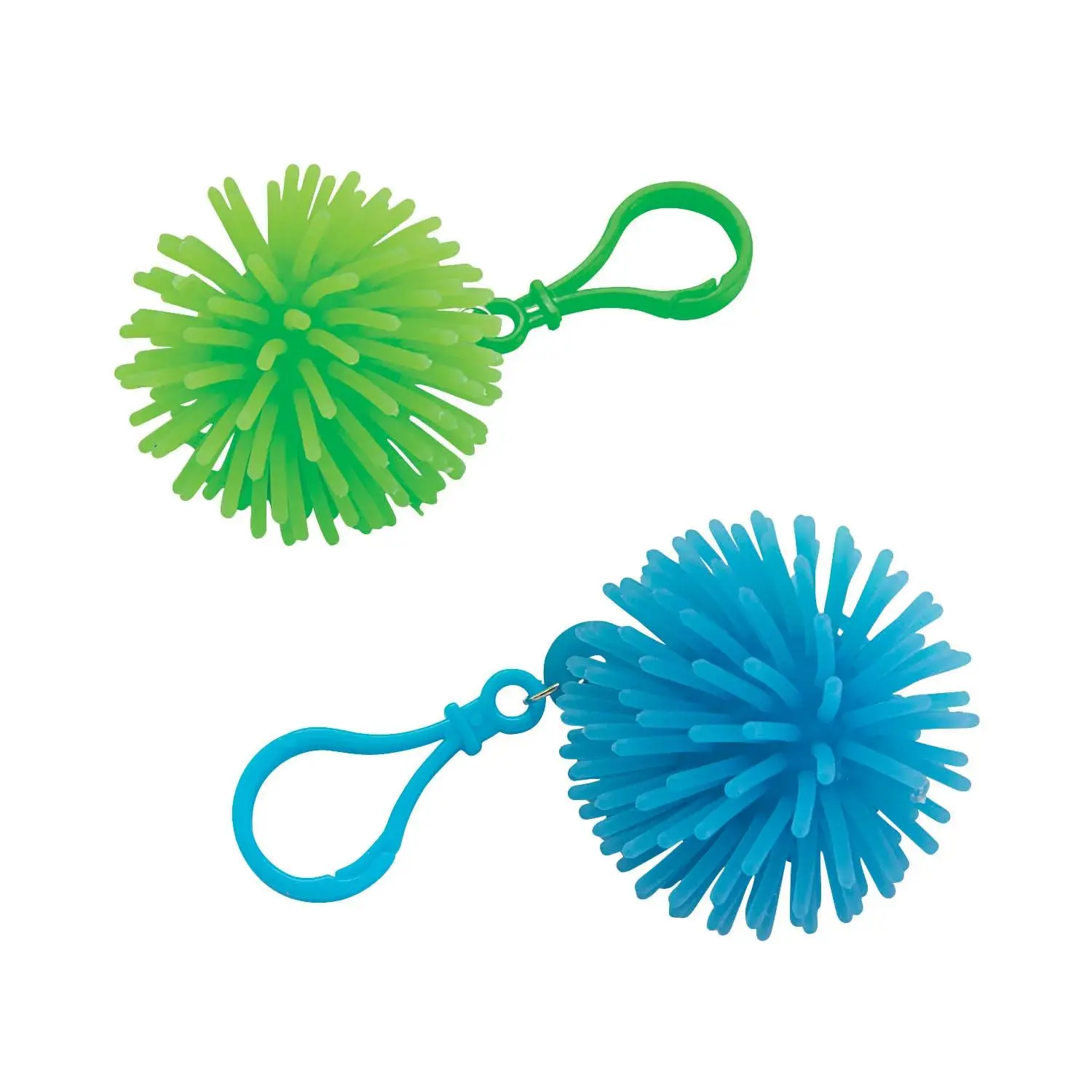 Playful Soft Flexible Vinyl Spiky Porcupine Ball Backpack Clips - 12-Pc Multipack, Birthday Party Favors, Collectible Key Chains, Zippy Aid