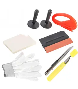 Car Vinyl Film Wrap Tool Kit Window Tint Applicattion Tools with Felt Squeegee,Wool Squeegee,Magnet Holders,Vinyl Cutters,Retractable Knife and blades