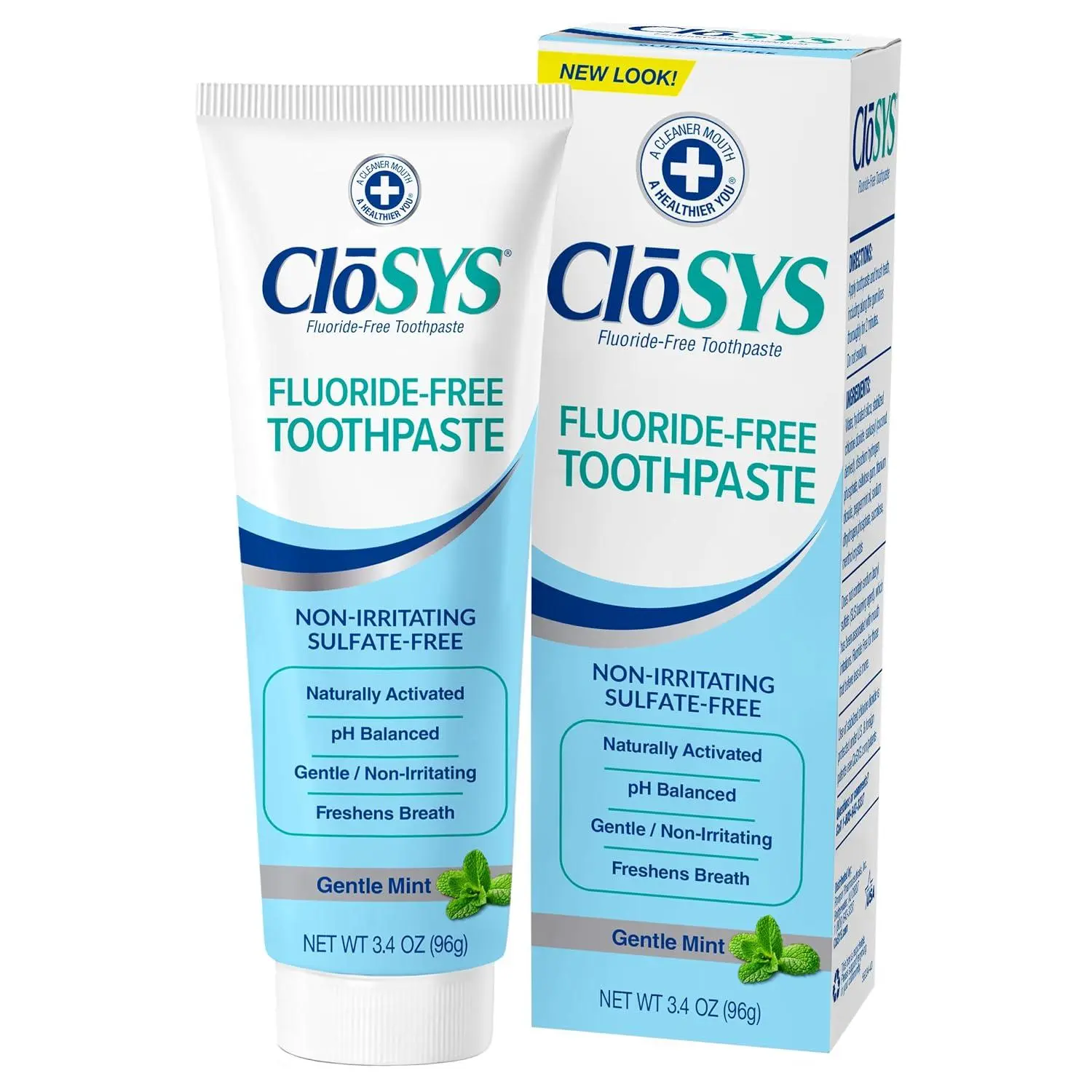 CloSYS Fluoride Free Toothpaste, Travel Size, Gentle Mint, 3.4 Ounce | TSA compliant, sulfate free, minimal foaming