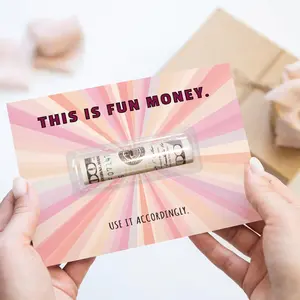 1pc Retro Fun Money Holder Card | "Use It Accordingly"  Creative Holiday Christmas Money Gift Envelope, Elegant Xmas Money Holder Cash Presenter with Sunburst Design | Witty Birthday Gag Gift for Adults and Teens. Fun Party Cards