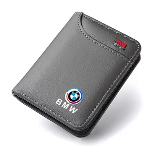 Ultra-Thin Mini Soft PU Leather Credit Card Wallet, High-Quality Men's Wallet for Bmw Models, Durable & Stylish Design