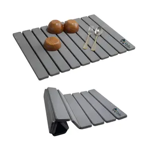 QULZ Home Quick Dry Stone Dish Drying Mat for Kitchen Counter 23.6x15.3 Inch Absorbent Diatomaceous Earth Drying Mat and Foldable Large Stone Mat for Dishes Cups and Utensils Modern Eco Friendly Countertop Accessory