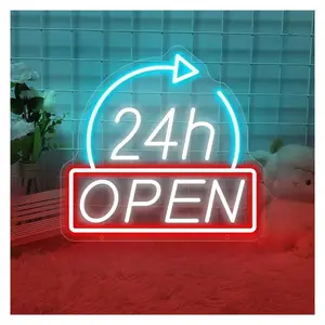 Sign Illuminated 24h Open Neon Sign USB Powered For Busines Signs Advertising Light Shopping Business Store Billboard Bar Coffee Decor 40cmx38.2cm