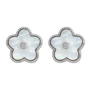 Pave Azalea Stacked Stud