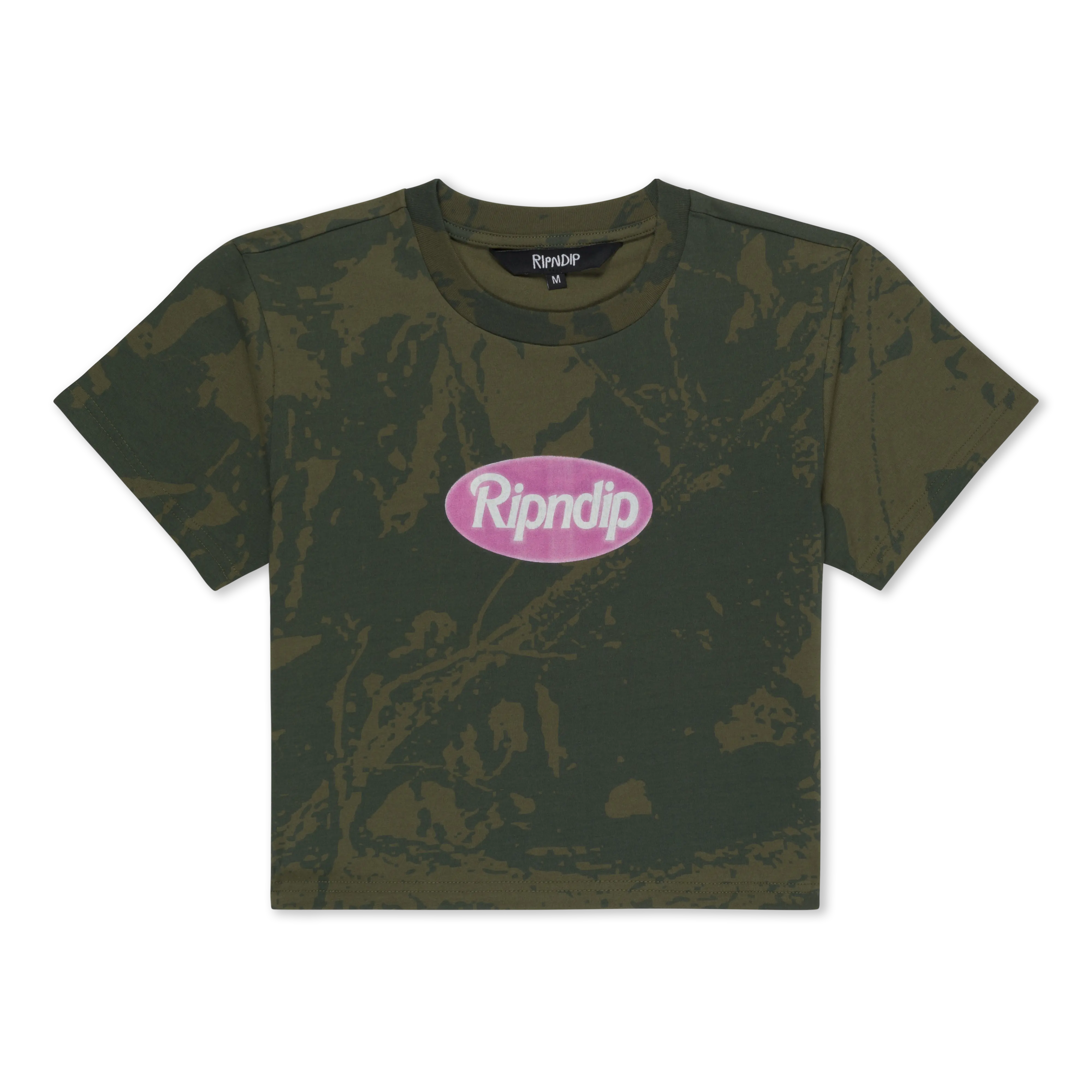 Out Here Tour Cropped Baby Tee (Forest Camo)