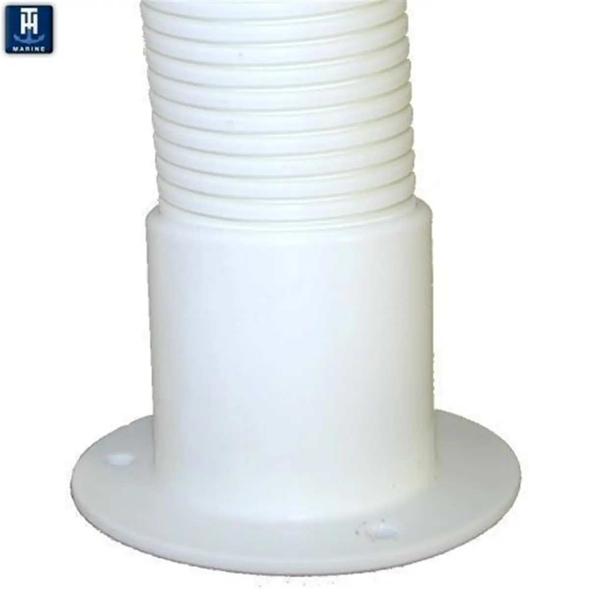 T-H Marine Supplies RF-2-DP 212 MAIN Boat Internally Threaded Flexible Rigging Flange, 2 in. Molded Flange + Cap, White Polypropylene, Textured Back, Abrasion & Dirt Resistant, Kink Resistant, Inverted Mounting, Protects Cables & Wiring