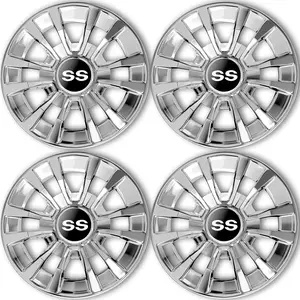 Golf Cart SS Wheel Covers Hub Caps, Golf Cart 8 Inch Snap-on Wheels for Club , EZGO, Yamaha, Set of 4