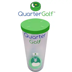 Quarter Golf - Table Top Coin  Water Game - Make the Quarter into Shot Glass to Win