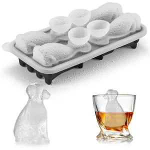 Labrador Ice Cube Tray Mold - 3D Labrador Shape Ice Cube Trays, Cute Ice Cube Molds for Whiskey Bourbon, 4-Hole Large Fun Shapes Ice Cube Trays, Funny Labrador Gifts for Dog Lovers Women Men