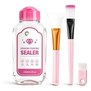 OSBNAG  Painting Sealer,  Painting Glue with Applicator Brush, Permanent Hold & Shine Effect, Helps Retain Sparkle, Also Works for Jigsaw Puzzles (125mL / 4.4 fl oz), Clear