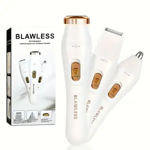 Women's USB Electric Shaver Set, Bikini Trimmer & Facial Razor, Full Body Underarm Leg Hair Removal, Portable Pain-Free Depilator