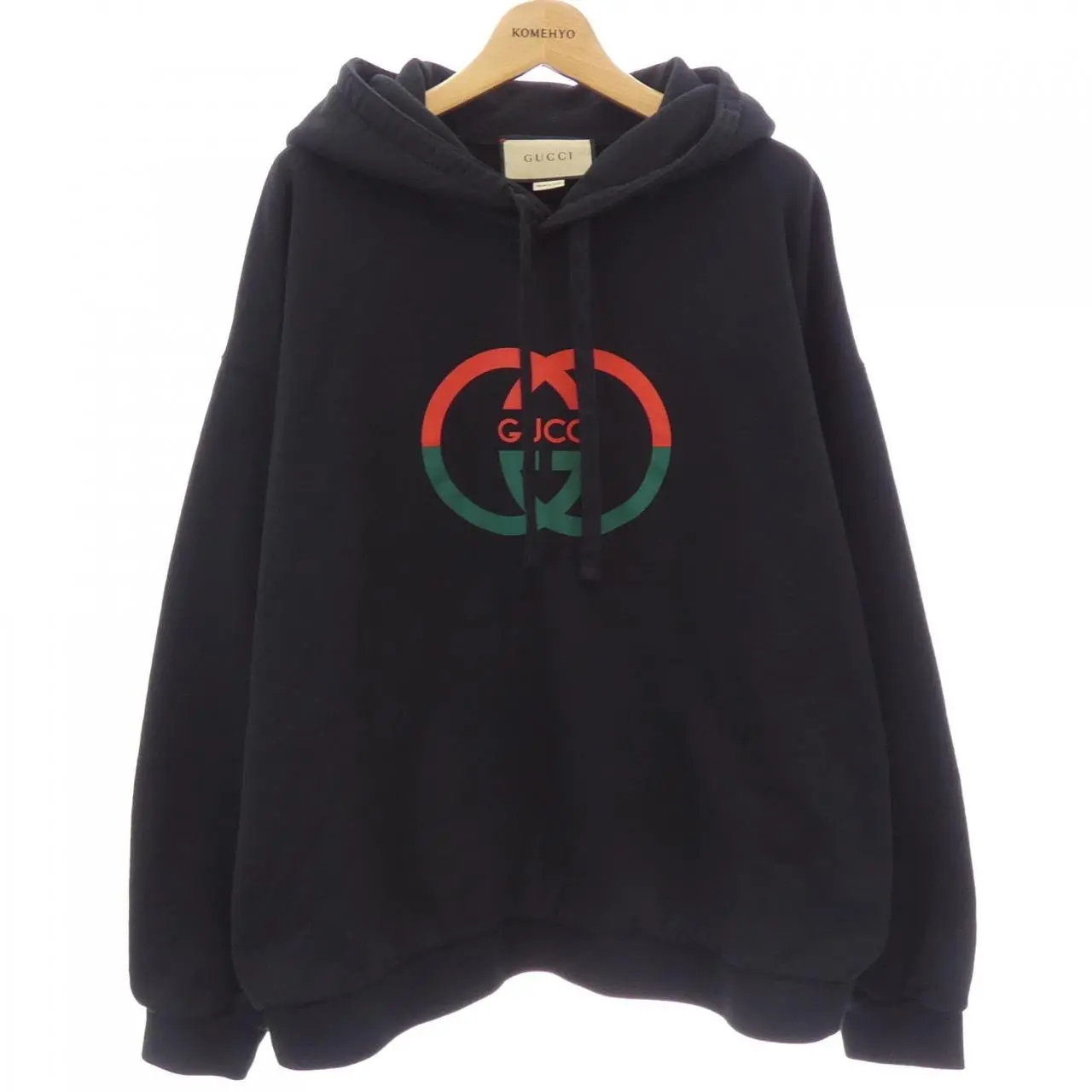 Pre-owned GUCCI Cotton Small Leather Goods Jersey Print Hooded Sweatshirt