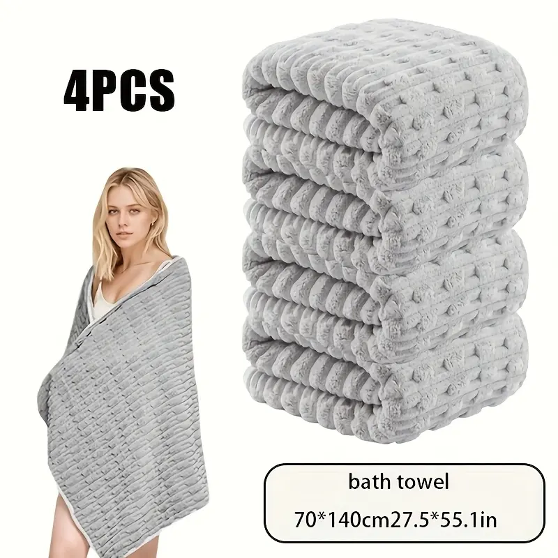 4 Colors Cloud Pattern Ultra Soft Bath Towel 70*140cm, Lightweight Quick Drying Texture Towel in Pastel Candy Colors, Soft Absorbent Lint Free for Home Travel Hotel