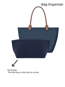 2026 New Felt Bag Organizer, Multi-Pocket Handbag Liner, Storage Bag fits Large Foldable Tote Bag, Multi-Functional Handbag Accessory for Women, Tote Bag Organizer Insert, Compatible with Long Handle Tote Bag, Felt Inner Bag that can Protect your Tote Bag