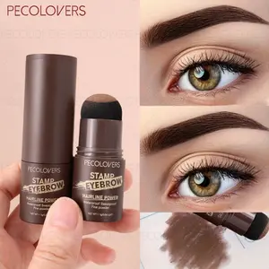 1 Pcs Natural Eyebrow Stamp & Eyebrow Powder, Fill The Shapes of Eyeshadow, 3 in 1 The Face Contouring, Eyebrow, Hairline Contour Fine Powder, 3D Eyebrow Look, Daily Makeup, Eyebrow Cosmetic