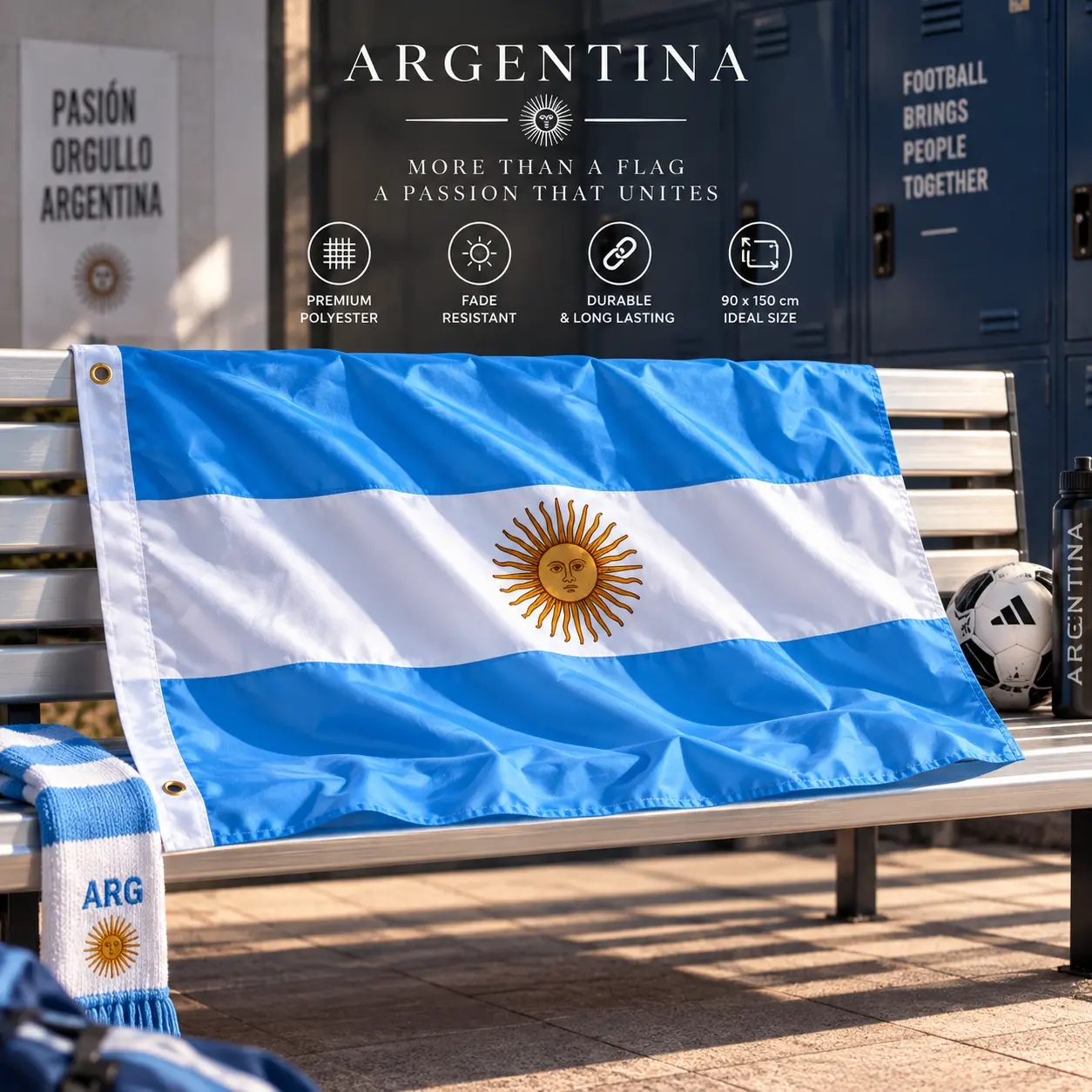 Argentina Soccer Flag 90x150cm Hanging Soccer National Flag and Banner