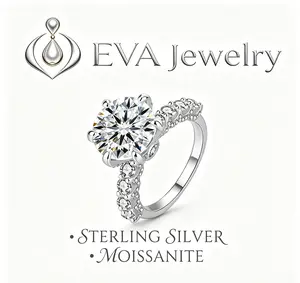[EVA Jewelry] 925 Sterling Silver Synthetic Moissanite Ring