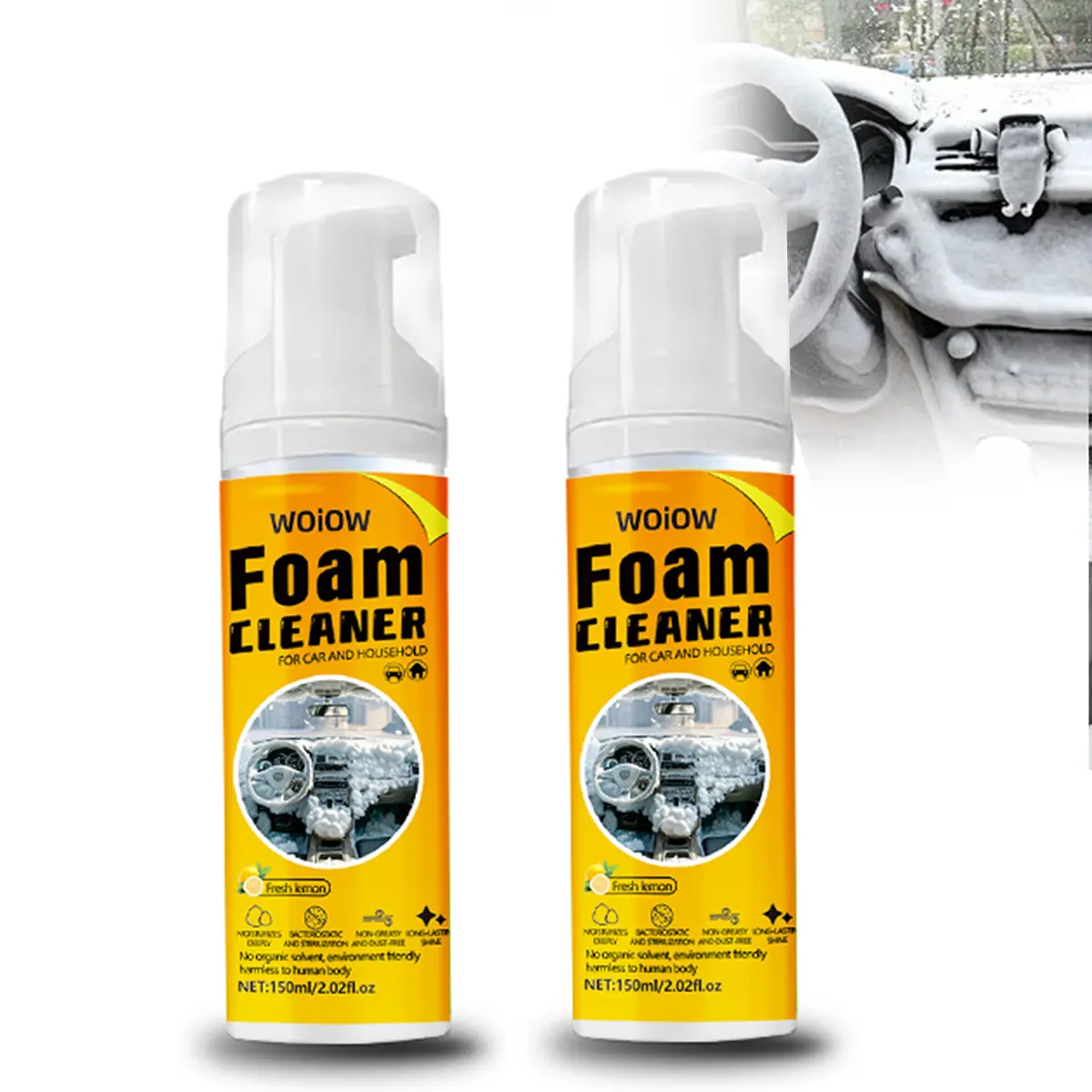 Foam Cleaner - Multipurpose Car Non-Destructive Leather Cleaning  No Wash Fast Non-Corrosive Cleaning Solution