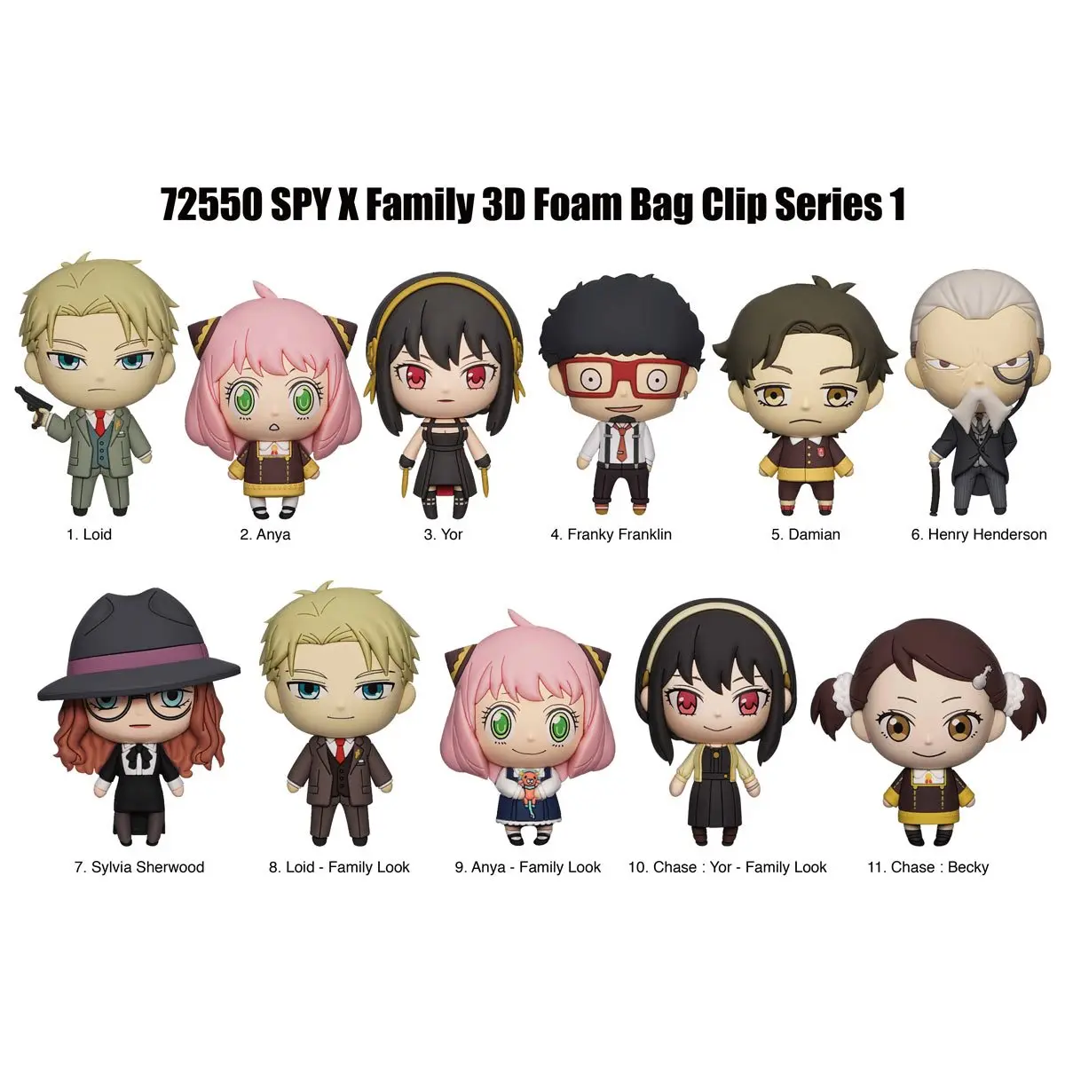 1PC Spy X Family Officially Licensed 3D Foam Mystery Bulk Bag Clip, Anime Action Figure, Ornament Random One All Your Favorite Spy X Family Characters Special Rare Chase Figures Gifts for Fans Family Surprise Figure