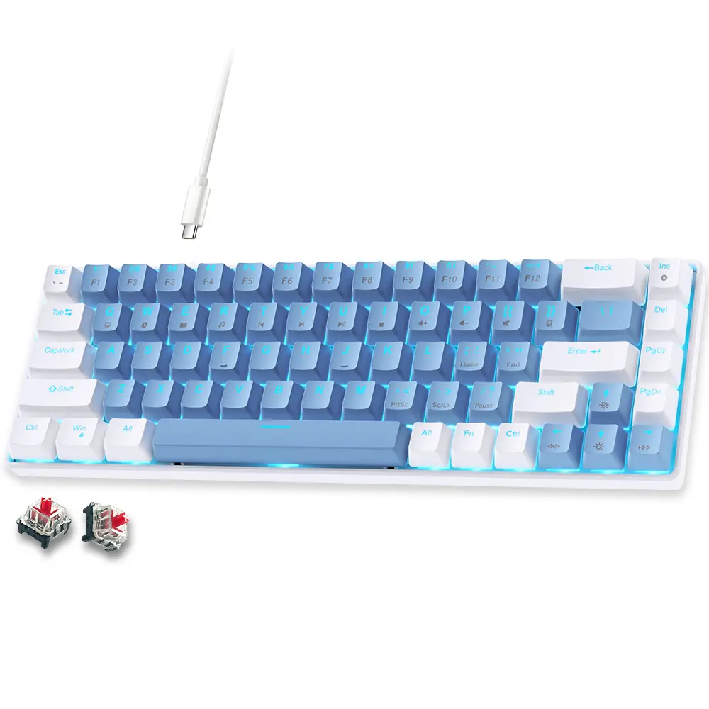 abucow 60% Mechanical Gaming Keyboard, Red/Bue/Brown/Black Switch Wired Compact Keyboard with Backlight, Swappable Keycaps, for Windows/Mac