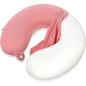 Travel Pillow Cover Neck Pillow Covers With Zipper Travel Pillow Case Replacement Cover Travel U Neck Pillow Case Cover Soft Smooth Neck Pillow Cover Stripe Travel Comfort Travel Accessories(pink)
