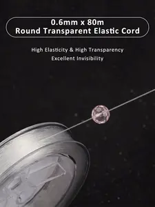 Strong Elastic Beading Cord, 0.6mm x 80m Clear Transparent & Stretchy Thread for Jewelry Making,  DIY Bracelets Necklaces Anklets Crystal Beads