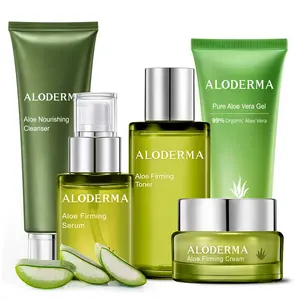 Aloderma Signature Aloe Firming & Rejuvenating Set - 5 Pieces - Gel, Cleanser, Toner, Serum, Cream
