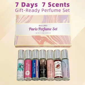 Holiday Perfume Gift Set – 7 Days 7 Scents Roll-On Perfume Oil Collection for Her – Long Lasting Mini Fragrance Set