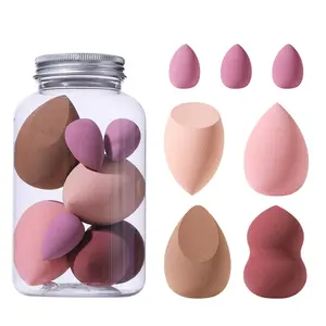 Makeup Sponge with Storage Bottle, 1 Set 2 Sizes Beauty Blenders for Liquid Foundation, Loose Powder, Concealer, Facial Detailing