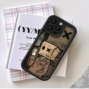 Phone case: High Color Carton for Man Case Suitable for iPhone 17 16 15 14 Pro Max 13 12 11 Air X XS Plus Shockproof Drop Protection Rugged Durable Silicone Cover