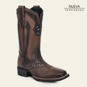Honey Embroidery & Laser Square Toe Boot CU986